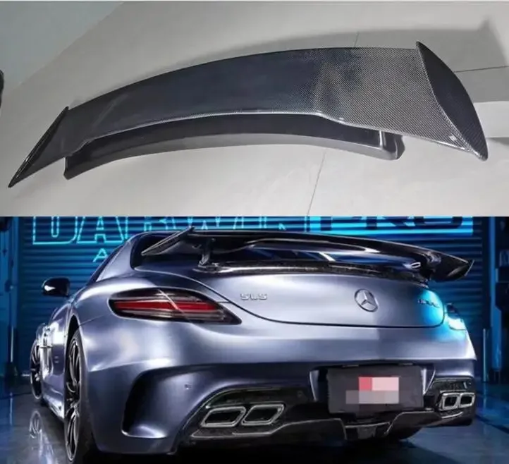 REAL CARBON FIBER REAR LIP WING TRUNK LIP SPOILER For Mercedes Benz SLS R197 C197 2010 2011 2012 2013 2014