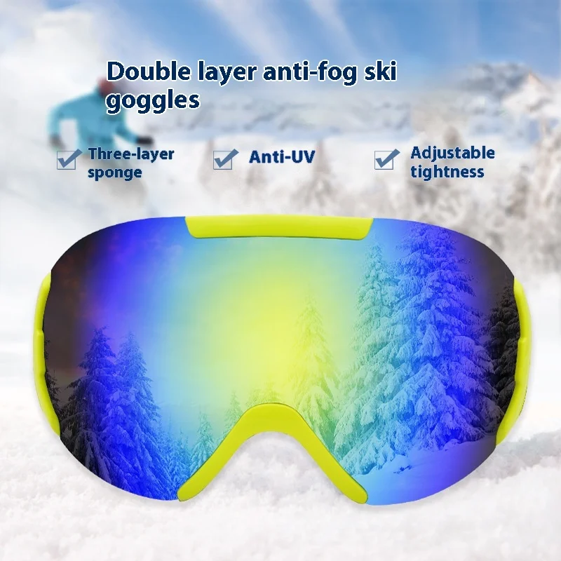 نظارات التزلج طبقة مزدوجة مضادة للضباب رؤية كبيرة نظارات التزلج الكروية نظارات تسلق الجبال معدات التزلج