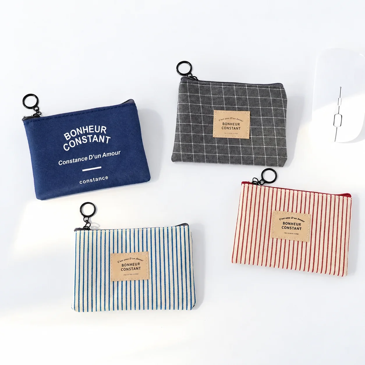 Key Pouch Simple Geometric Pattern Coin Purse Card Pouch Vintage Coin Purse For Hanging Out Daily Storage Coin Storage