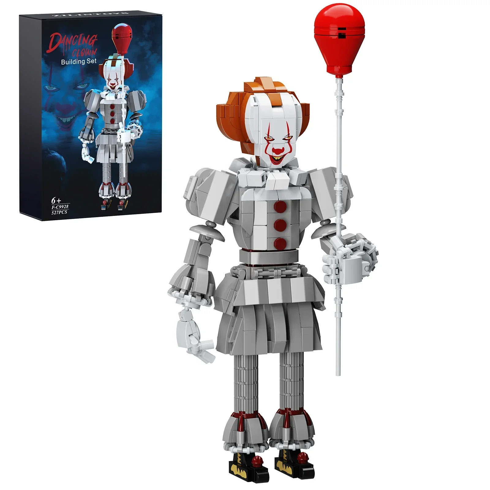 Moc Stephen King's It Figura de filme Pennywises Conjunto de blocos de construção Boneca Terror Presentes de Halloween para crianças (525 peças)