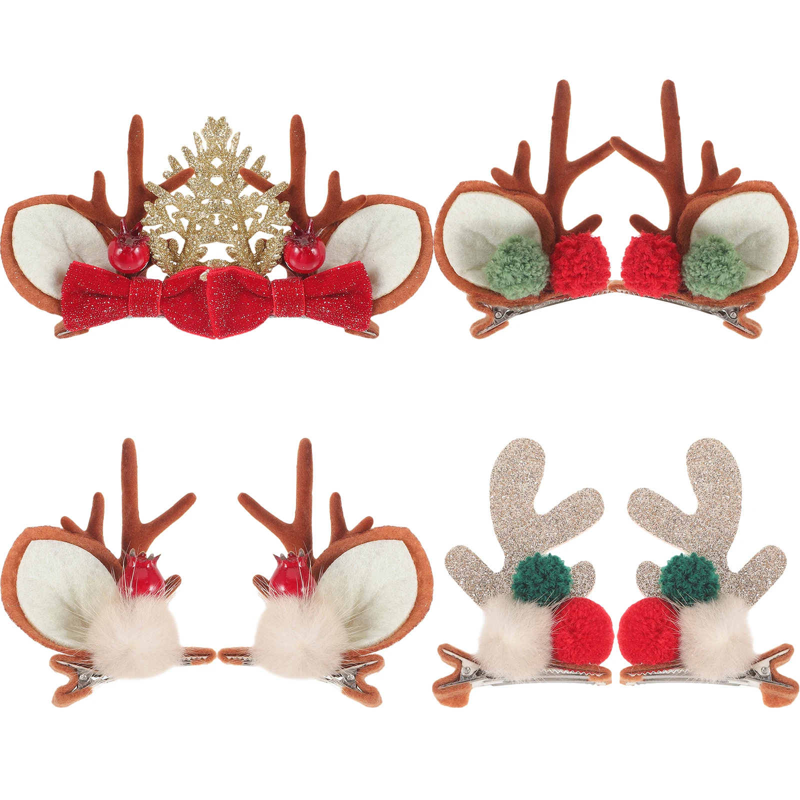 

Hair Clips Holiday Hair Clips Christmas Accessories Xmas Gift Women Red Green Lightweight Festive Gifts
