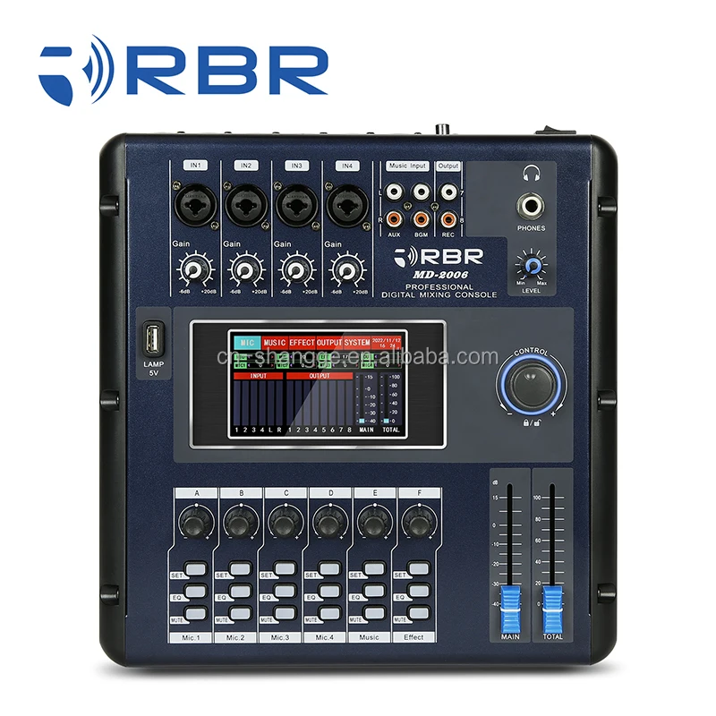 

6-канальный DJ цифровой аудиоконсольный микшер с сенсорным экраном Md2006