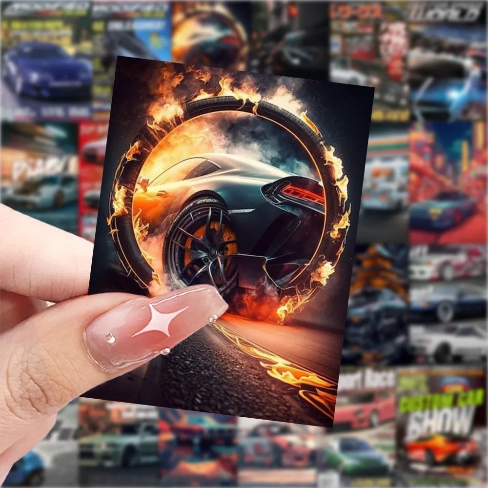 مجموعة ملصقات JDM Tokyo Midnight مكونة من 63 قطعة - مطبوعات فنية نيون الانجراف مع فتحات محرك ثلاثية الأبعاد (متجر عوالم الرسوم المتحركة)