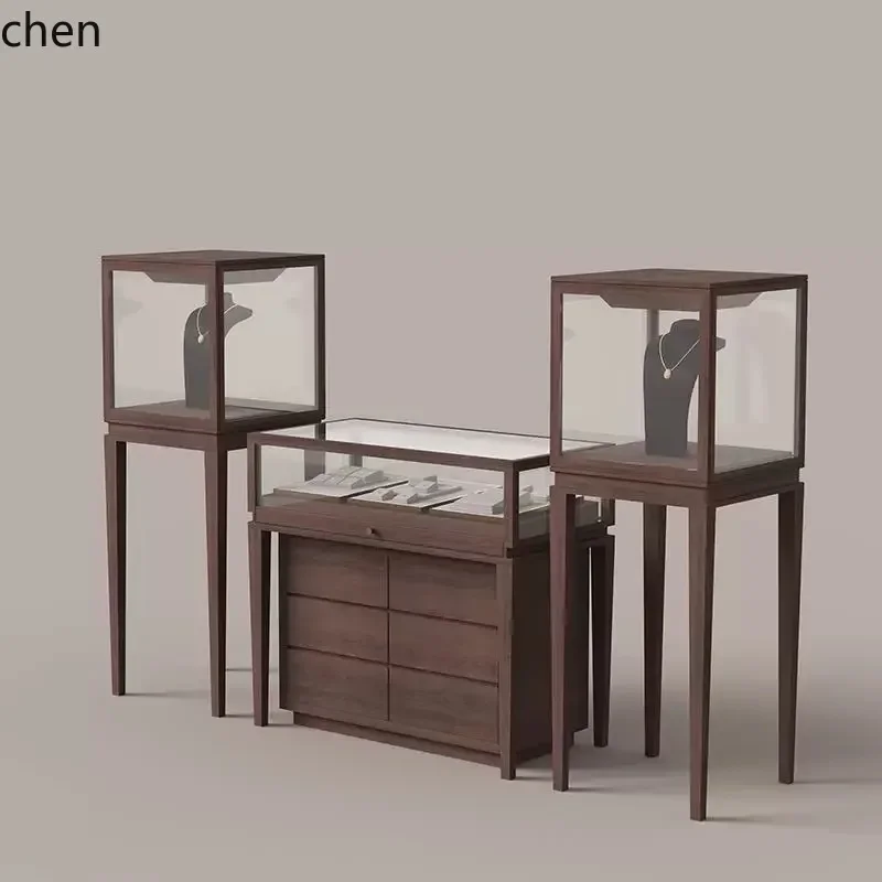 HT Jewelry Display Cabinet Island  Jewelry Glass Display Cabinet Storage Cabinet