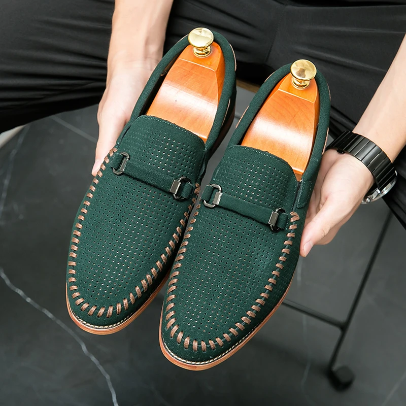 

Men's Genuine Leather Loafers Shoes 2023 Fashion Slip On Male Footwear Luxury Brand Designer Shoes Moccasins Comfy Dress Shoes