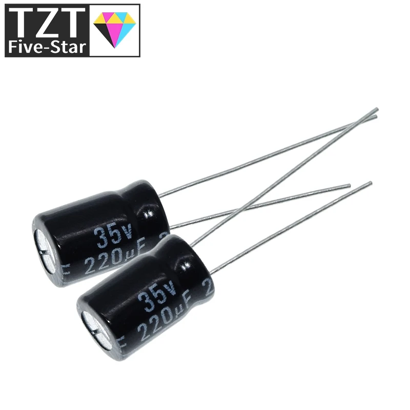 10/30PCS Higt quality 35V 220UF 8*12mm 220UF 35V 8*12 Electrolytic capacitor