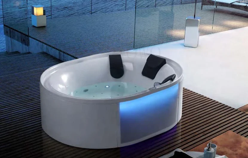 

-Oliver shape big whirlpool massage spa tub couple yacuzzier indoor hotel soaking bathtub outdoor pure acrylic bubble lighting