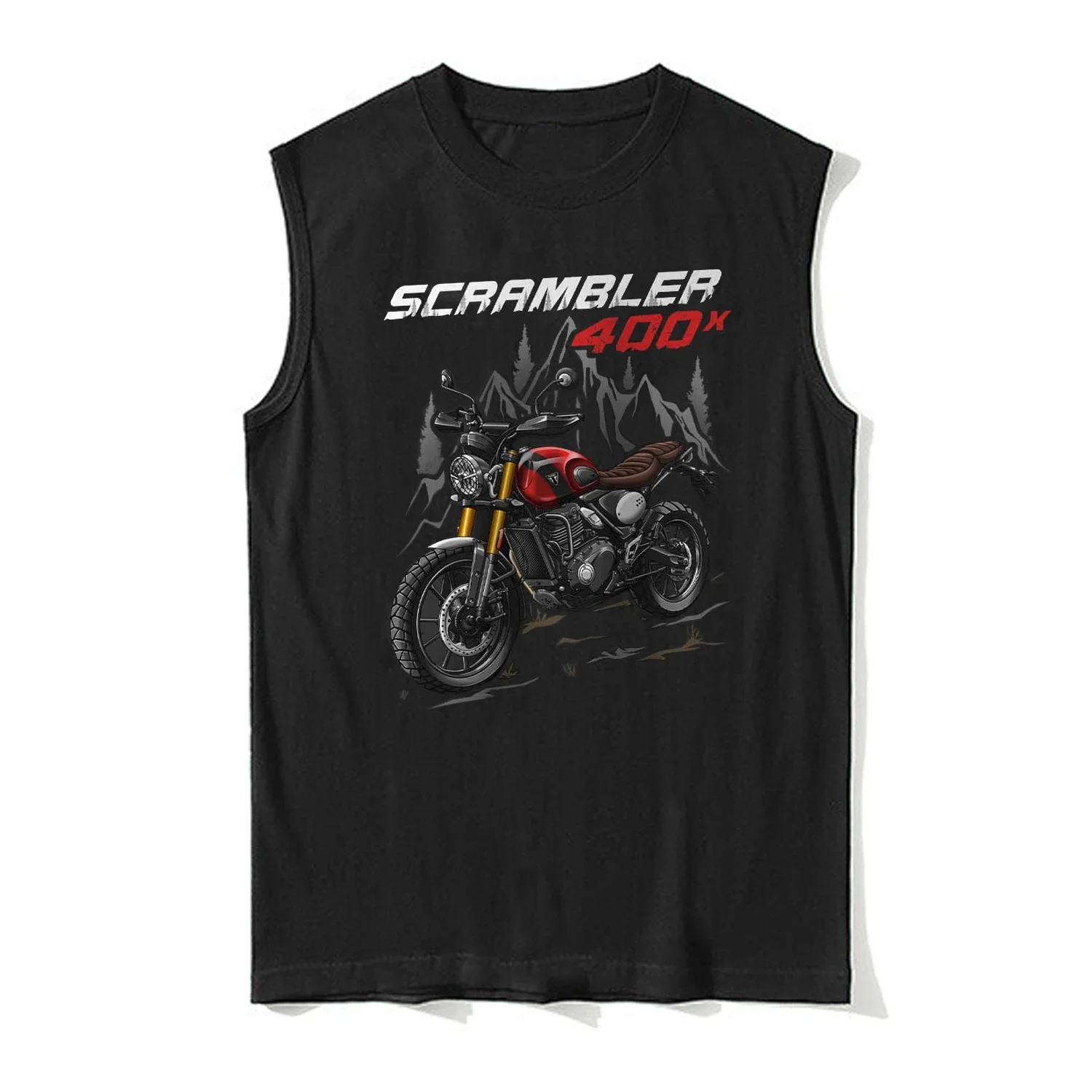 2024 Model British Scrambler 400 X Motorcycle Tank Top 100% Cotton O-Neck Casual Mens Vests Sleeveless T-Shirt Rider Streetwear