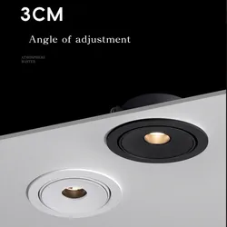 Led Spotlights Dimmable Ultra Thin Small Beam Angle Spot Light Embedded  3°8°15°24°Ceiling Foco For Home Picture Art Museum