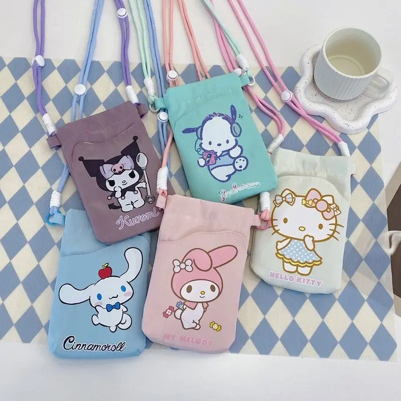 

Hello Kitty Sanrio Cute Cartoon Crossbody Phone Bag for Girls Portable Wallet Purse Christmas gifts for children