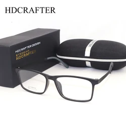 HDCRAFTER Bis Size 155mm Eyeglasses Frame Men Flexible Durable TR90 Titanium Glasses Frame Optical Prescription Eyewear 88033