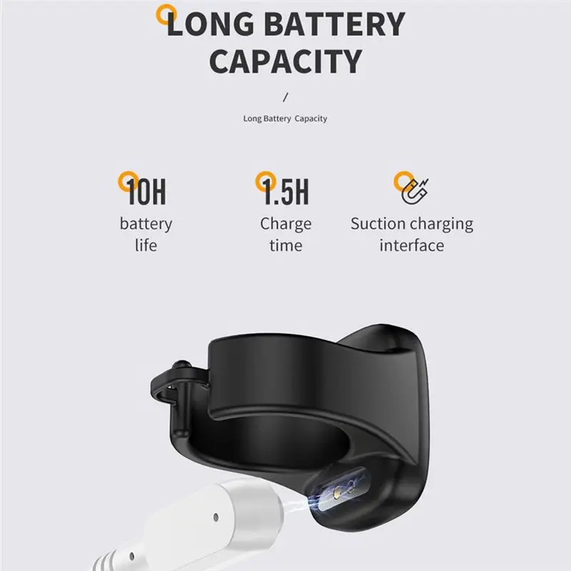 ABKQ-Black Wireless Remote Control Rings Rechargeable Camera Shutter Selfie Button For Cell Phone Remote Clicker Page Turner