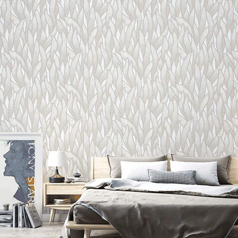 3D Embossed Seaweed Leaf Wallpaper Bedroom Living Room Wall Paper Mural Theme Hotel Background Wallcovering