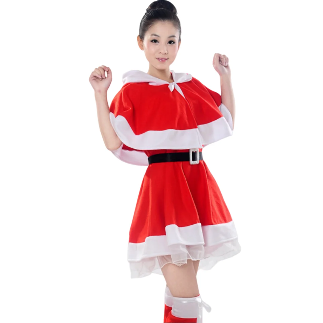 

Красная рождественская ночная рубашка Санта-Клауса, костюм для ролевых игр, шаль, костюм для выступлений, пижамный комплект, ночная одежда, косплей для женщин