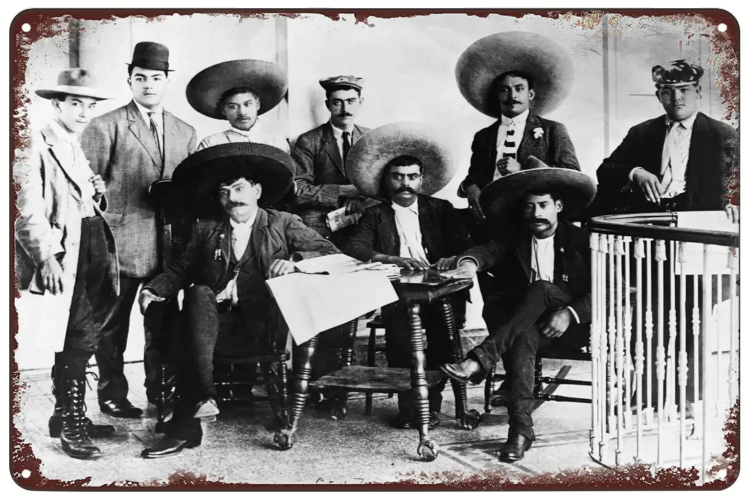 Vintage Metal Signs - Mexican Revolution Emiliano Zapata Poster Plan of Ayala Tin Sign Wall Art Decor Plaque for Home Kitch sign