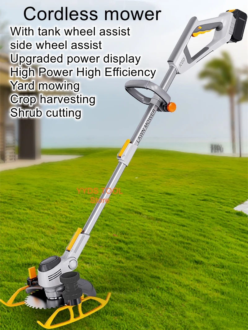 Electric lawn mower multifunctional lawn mower lithium rechargeable handheld small farm with weed whackers