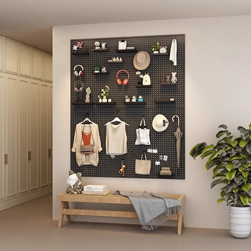 منظم حائط Pegboard لغرفة الألعاب، منظم رف تخزين المطبخ، ملحقات لوحة تخزين مثقوبة للمكتب المنزلي