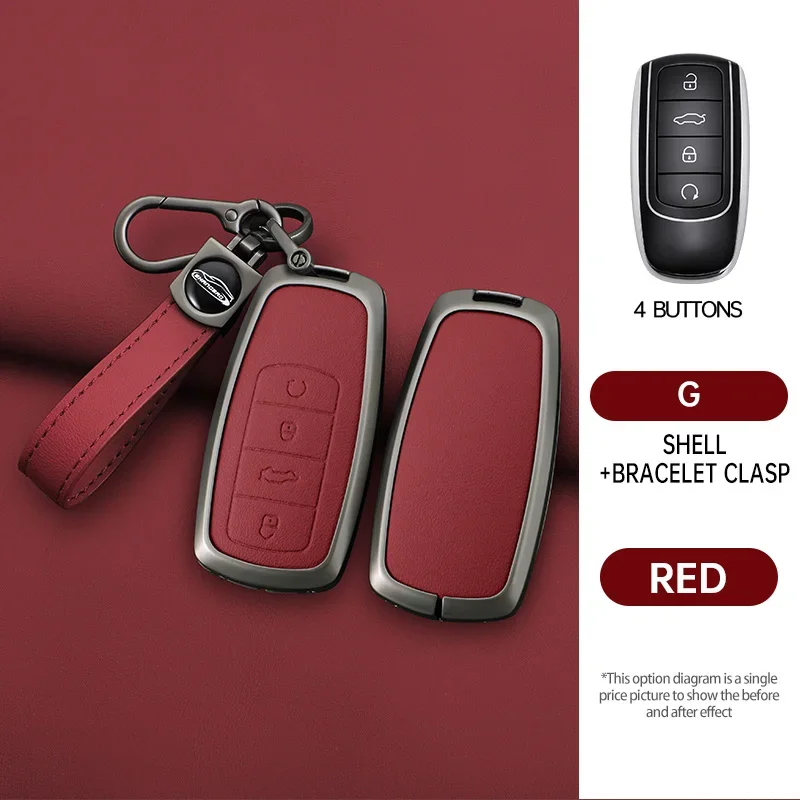 Genuine Leather for CHERY Omoda 5 Tiggo 8 Pro 9 Arrizo 5plus Tiggo 3 5X Plus Jaecoo J7 8 Exeed TXL Car Key Case Cover Keychain 4