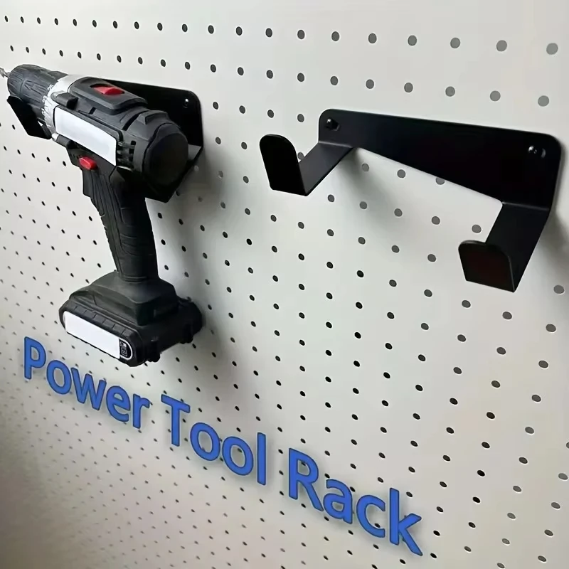 2PCS Wall-Mounted Electric Tool Metal Rack, Drill Wall Storage Organizer for Garage Workbench Pegboard Display and Cabinet Space