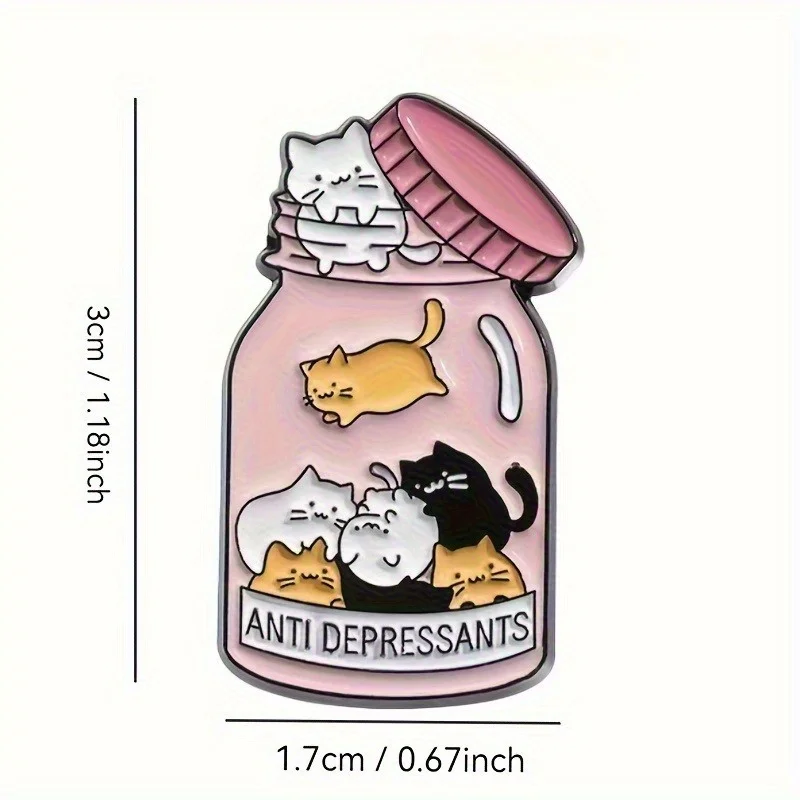Cute Cartoon Cat Enamel Pin - Charming Alloy Brooch for Bags & Apparel, Perfect for Casual Attire & Parties