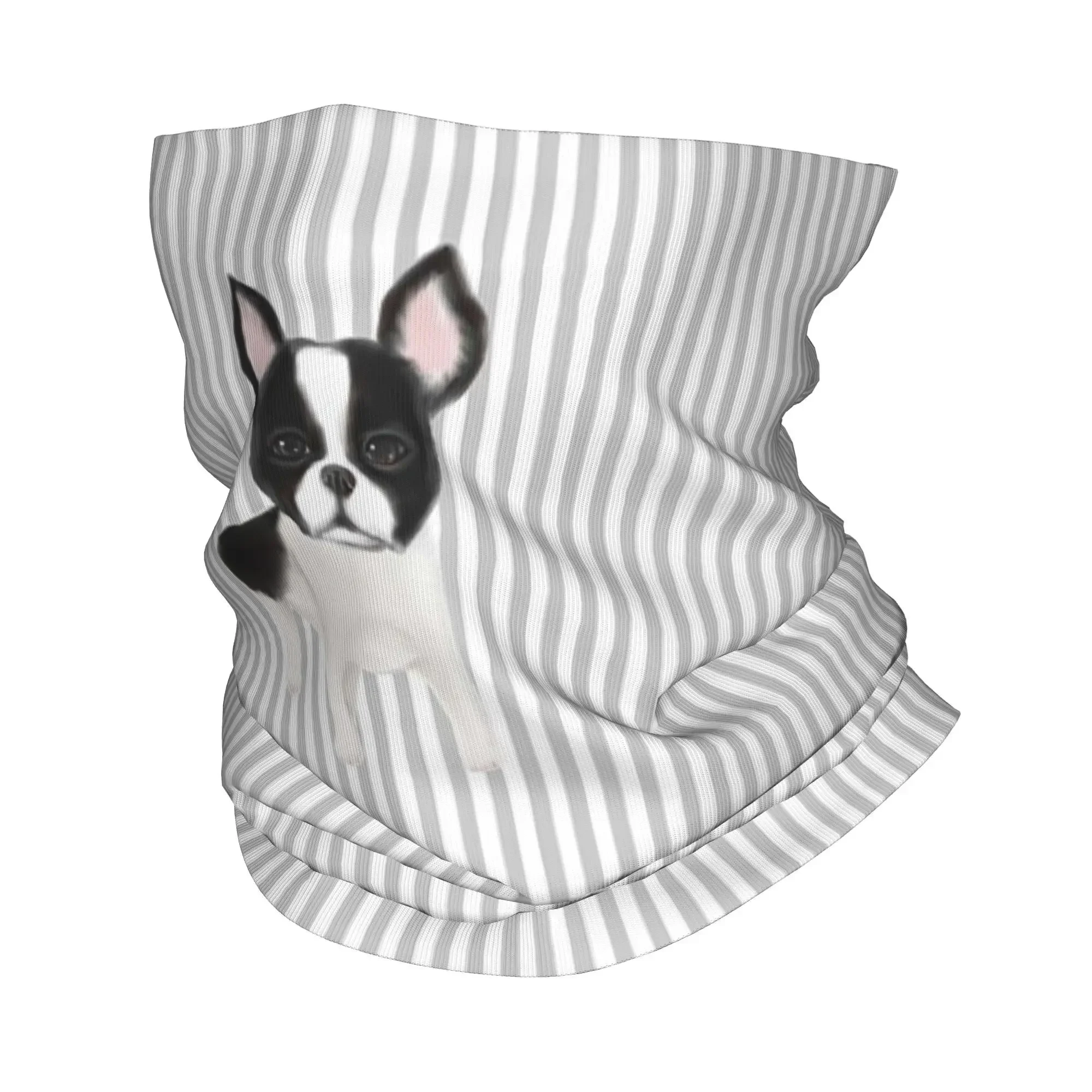 boston terrier Bandana Neck Gaiter Printed Wrap Scarf Multifunction Face Mask Running For Men Women Adult Breathable
