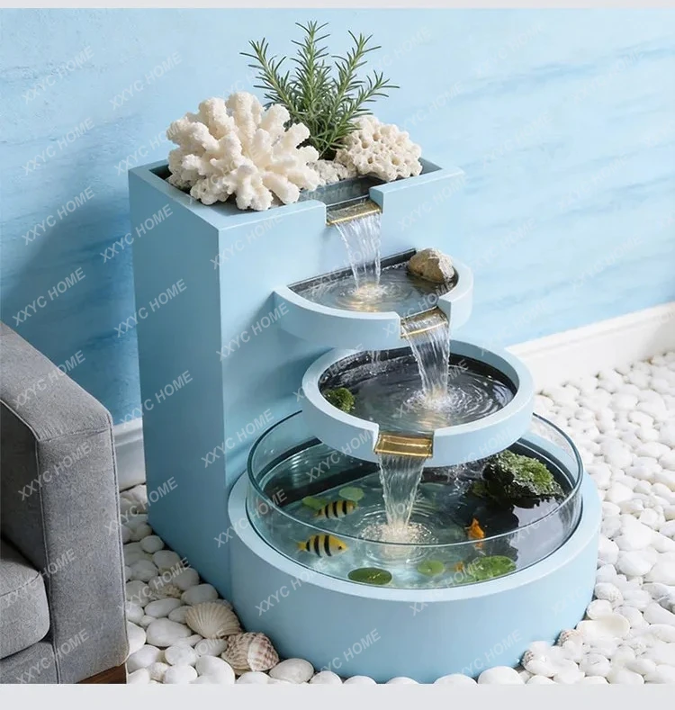 

Moon phase pool balcony stainless steel fish pond flower box metal flowing water ornament outdoor terrace courtyard