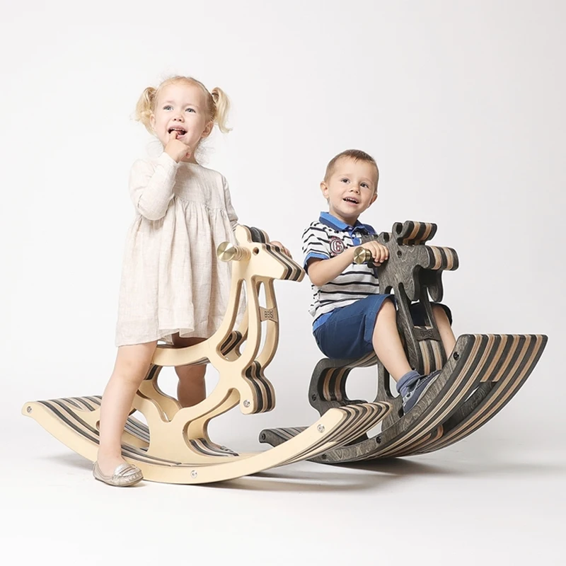 Modern Children's Armchair Relax Rocking Chair for Bedroom Living Room Wholesale Indoor Wooden Furniture for Home Shopping Mall