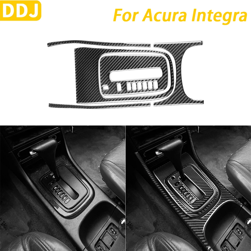 

For Acura Integra 1994-2001 Accessories Carbon Fiber Center Console Gear Shift Panel Set Trim Car Interior Decoration Sticker