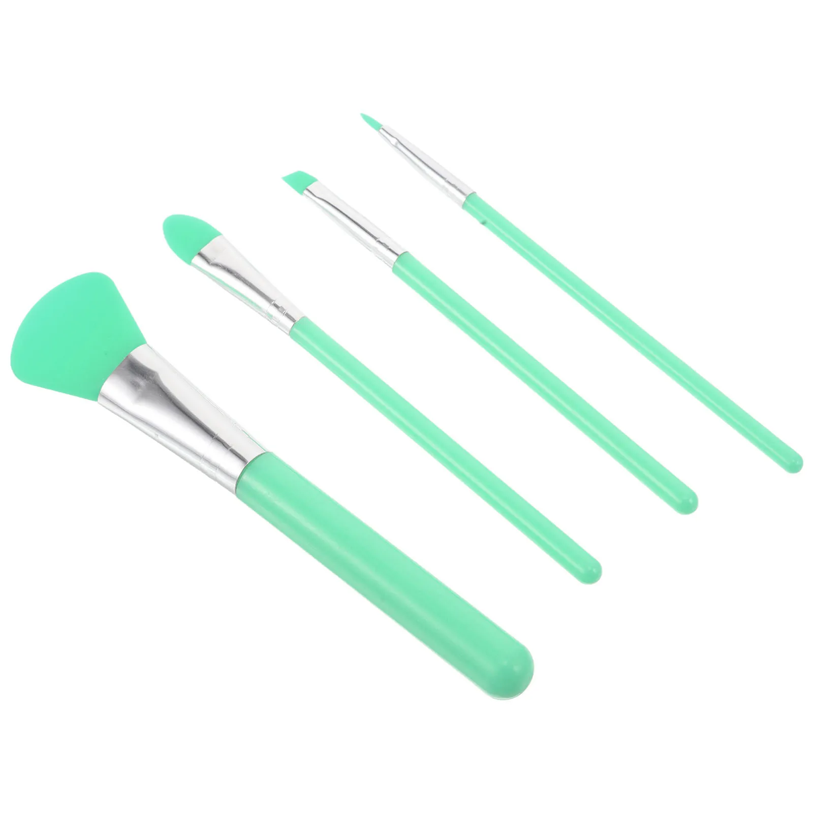 Conjunto de Pincéis de Beleza Multifuncionais de Silicone para Aplicação Suave de Blush, Base e Sombra, Ideal para Viagens