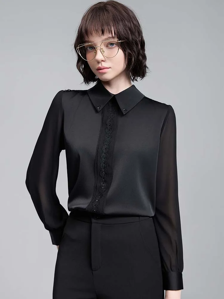 قميص AIyssa نسائي احترافي بأكمام طويلة، رائع وأنيق وناعم ومريح. أنماط جديدة لخريف وشتاء 2025