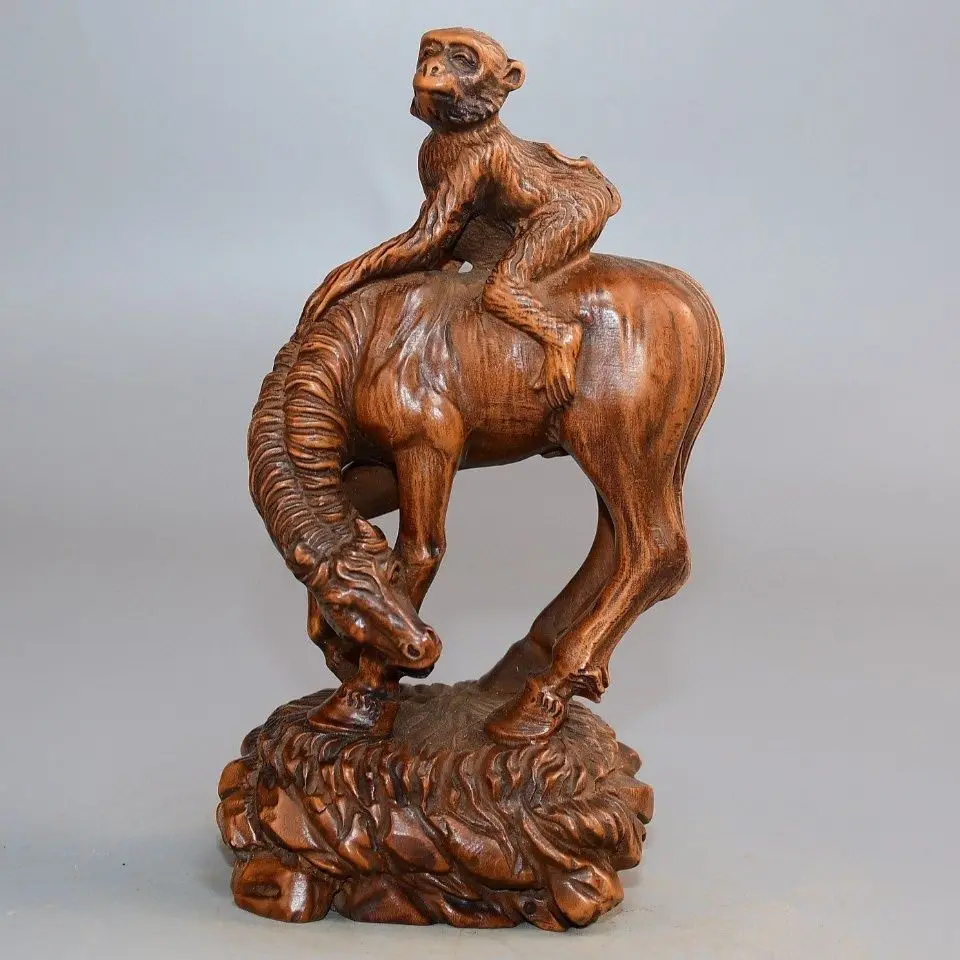 Lucky monkey riding a horse Statue Figurine Desktop Ornaments Home Decoration Crafts Tea Pet Decor