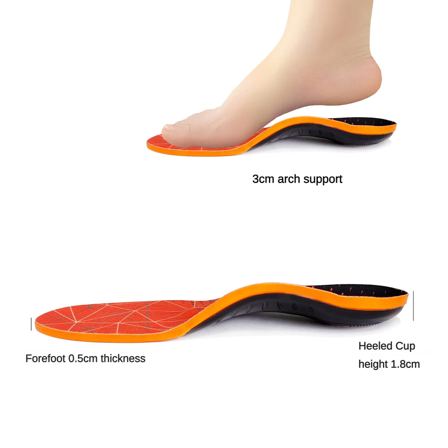 PU Corrective Insole Arch Support Flat Foot Men and Women Soft and Comfortable Foot Massage Insole