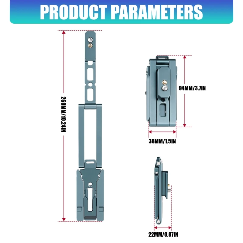 Portable Foldable Aluminum Phone Holder with Base for Camera Tripods