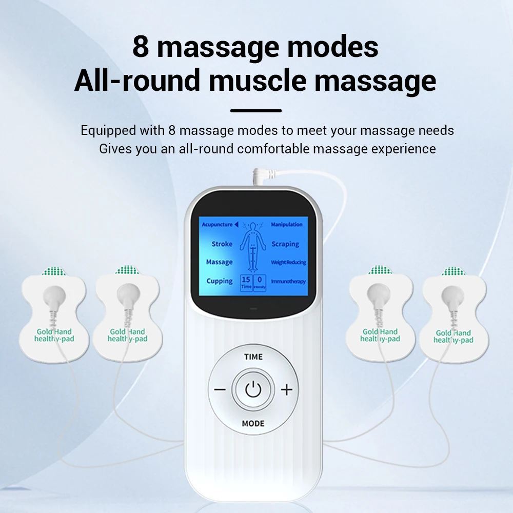 New Electric Tens Muscle Stimulator Ems Acupuncture Face Body Massager Digital Therapy Herald Massage Tool Electrostimulator