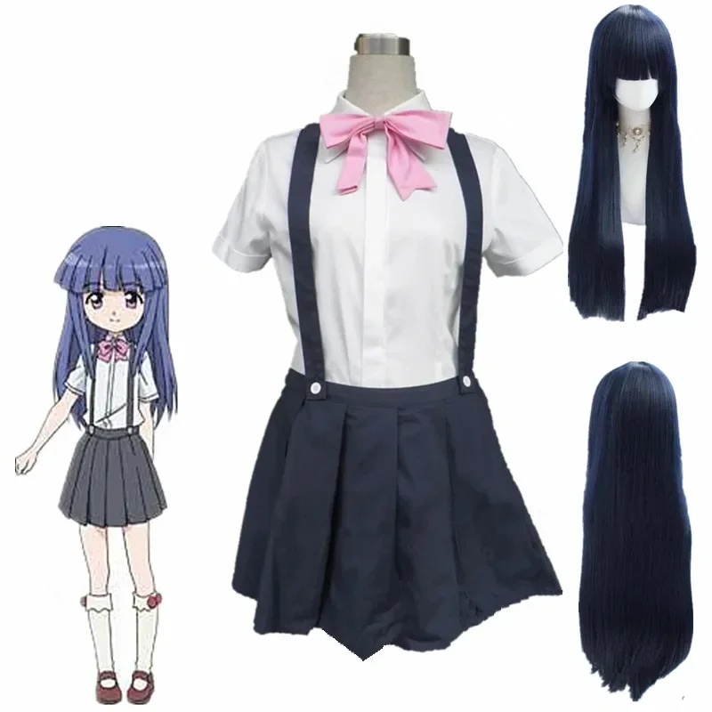 Anime Higurashi no Naku Koro ni Rika Furude Cosplay Costume girls cosplay uniform custom made size cosplay wigs