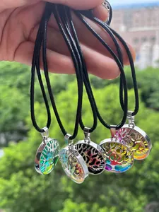 5pcs/set Collar de piedra y cristal de piedra natural para mujeres Pendulum de piedra con forma de corazón Amehtysts Opal Purple Crystal Choker 12 Mejores collar DND de ventas - №11