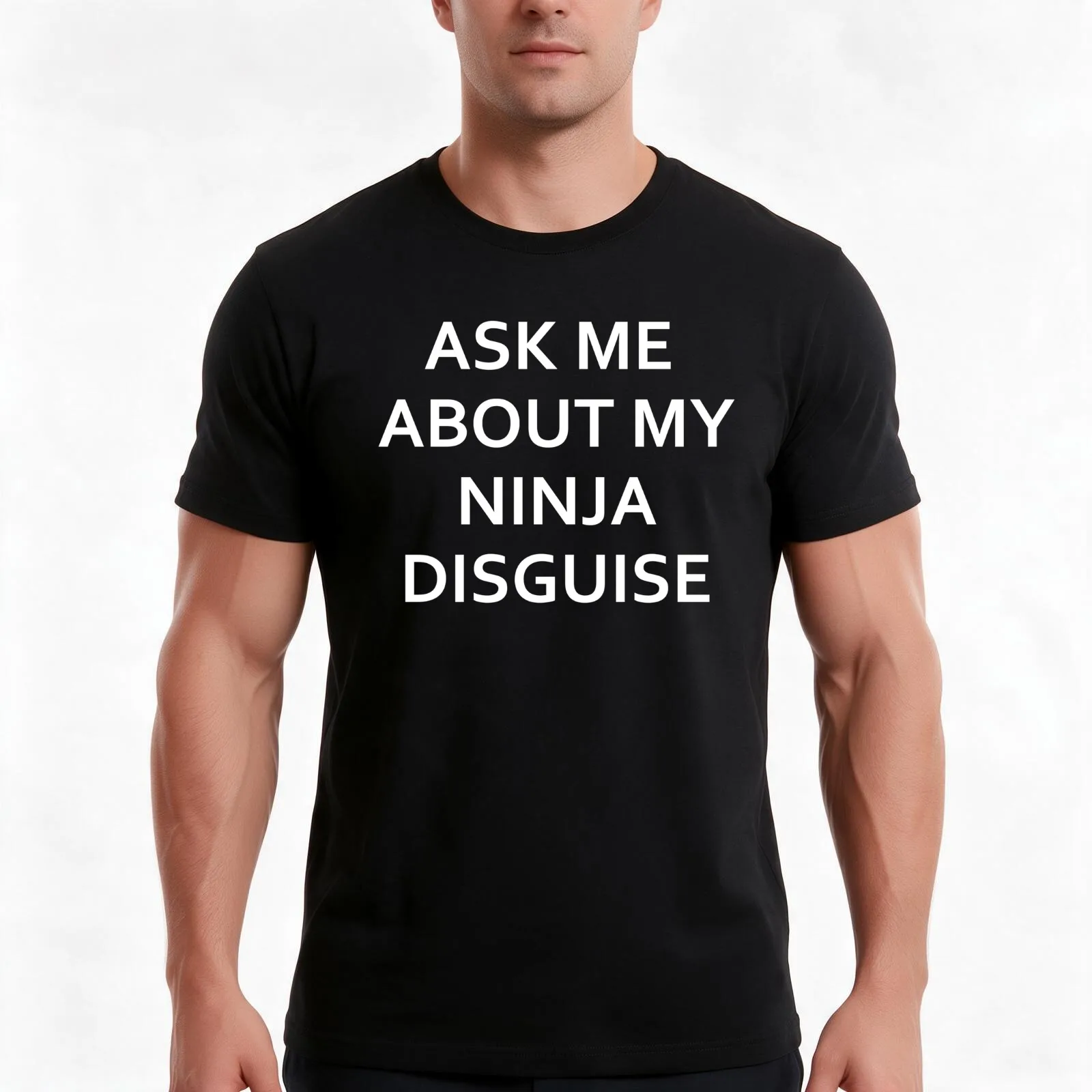 Ask Me About My Ninja Disguise T-Shirt Summer Casual Cotton Tee Oversized Streetwear Tops Vintage Graphic Print 100% Cotton