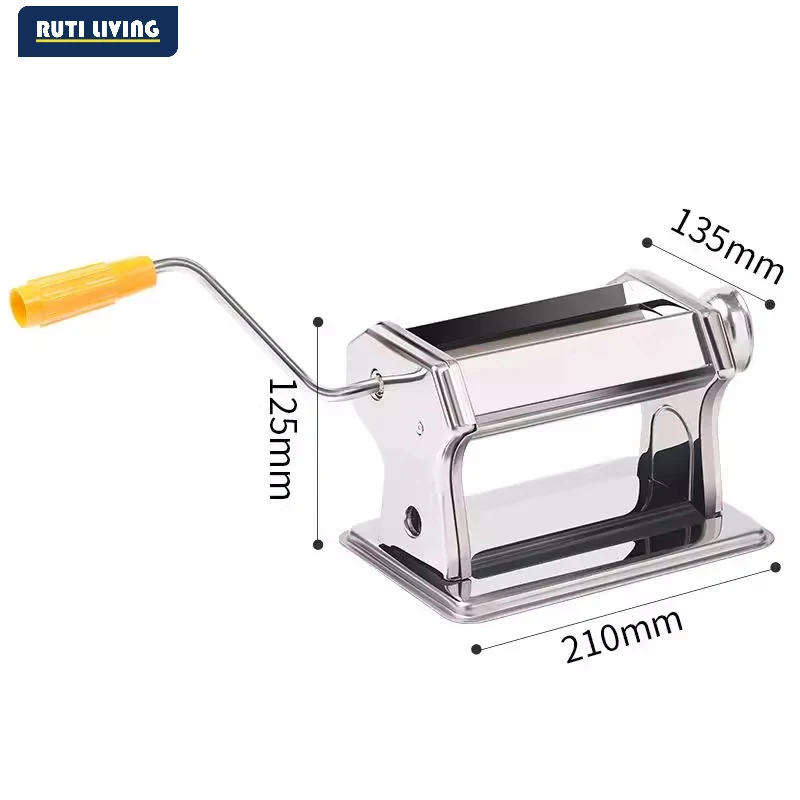 RUTI Portable Hand Crank Noodle Machine Stainless Steel Dough Roller Pasta Maker Househould Kitchen Small
