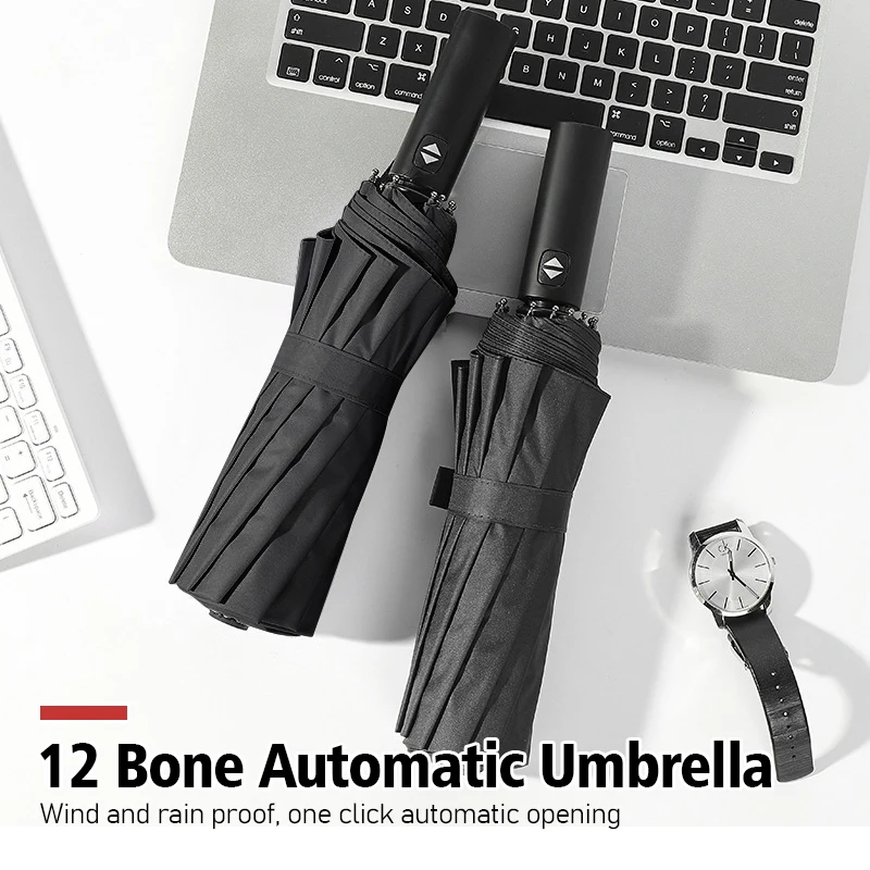 12 Bone Reinforced Strong Windproof Automatic Umbrella Folding For Audi Quattro A3 8P TT 8V A4 B8 RS3 RS4 S5 S6 S7 A3 Q3 A4L