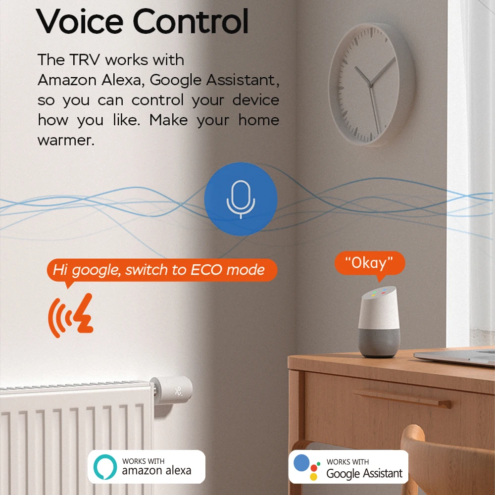 Imagem -05 - Tuya Zigbee Programável Válvula Termostática do Radiador Atuador Inteligente Trv Termostática App Remoto Controlador de Temperatura Suporte Alexa