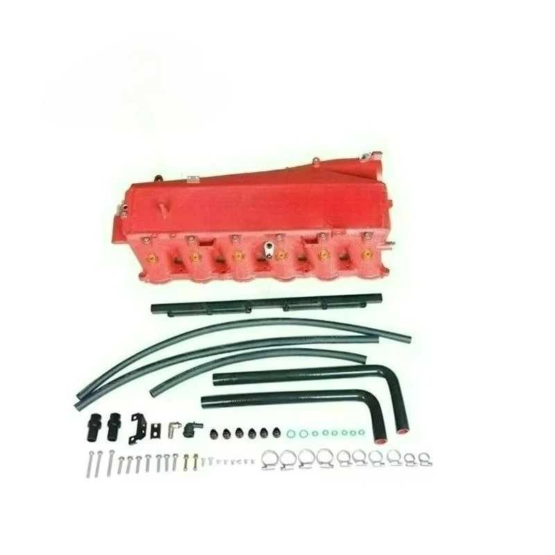 CNC Billet End Tanks Red Gen 1 B58 Charge air Cooler Intake Manifold for BMW F22 M240I F30 340I 440I 16-19 with Core&accessories