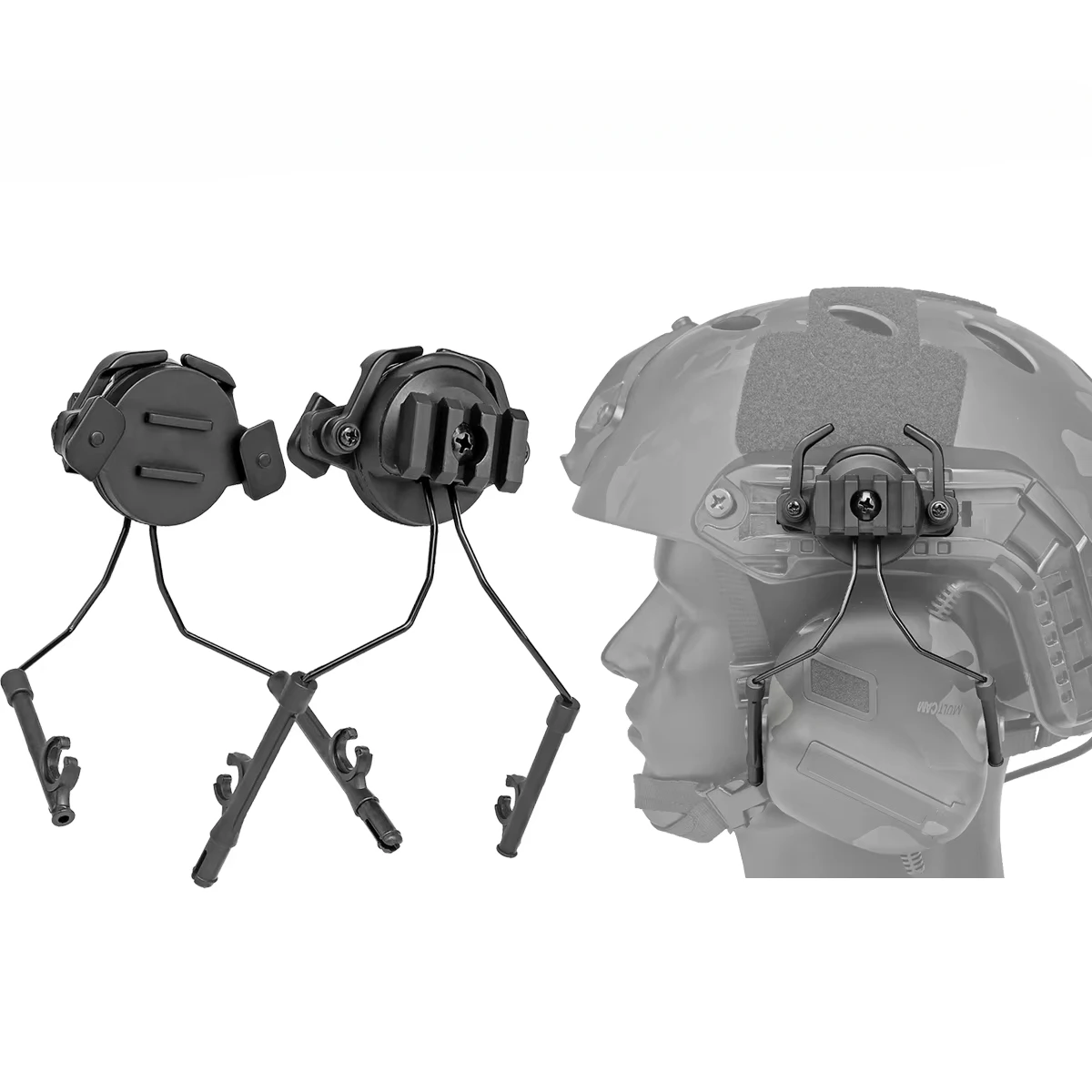 

Тактическая поддержка гарнитуры, адаптер для подвески на шлеме, крепления для быстрой рейки, вращение на 360°, держатель для гарнитуры для страйкбола и пейнтбола, кронштейн