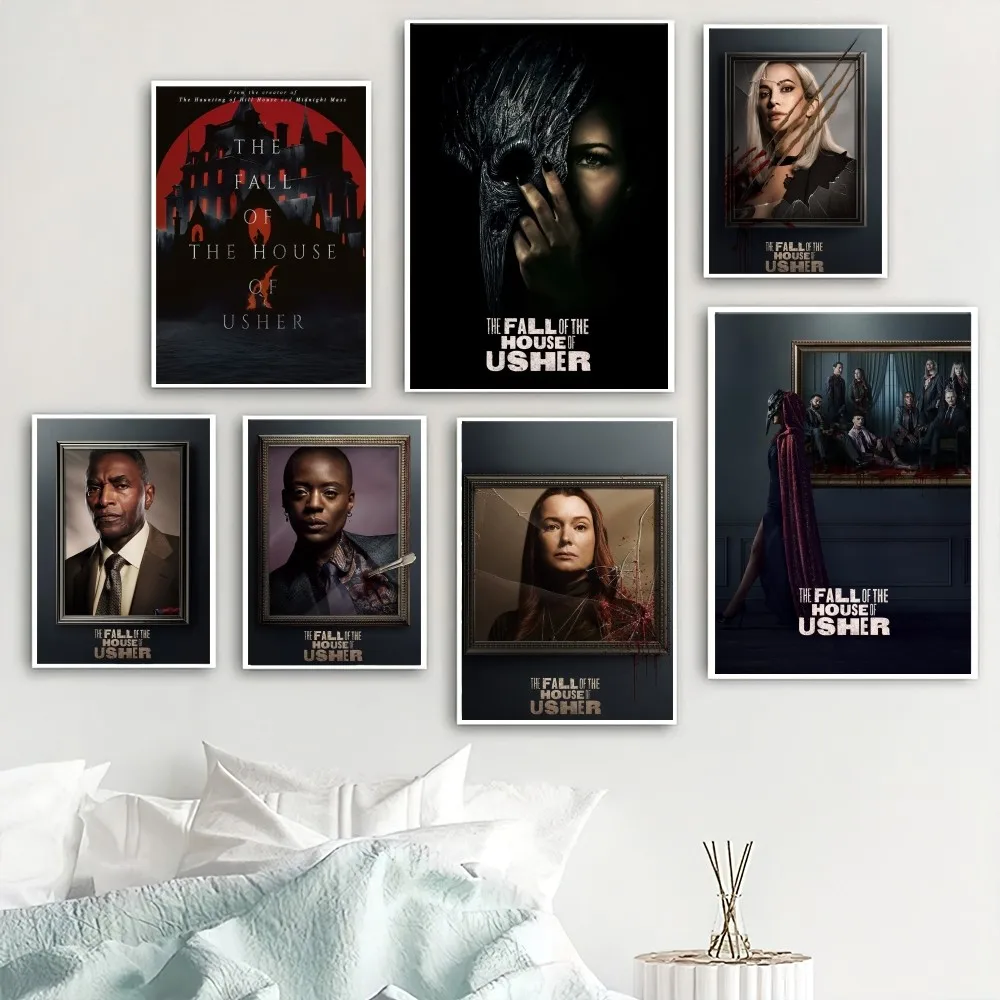 TV The Fall of the House of Usher Poster Home Room Decor Livingroom Bedroom Aesthetic Art Wall Painting Stickers