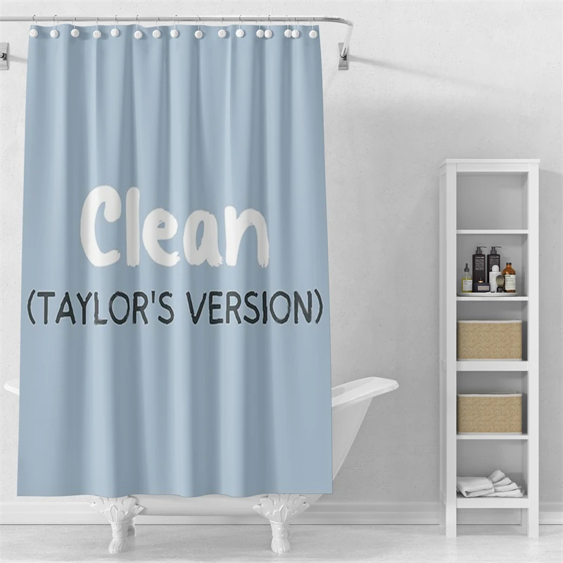 Gaslight Gatekeep Girlboss Clean Taylor's Version Shower Curtain Set with Grommets and Hooks for Bathroom Decor