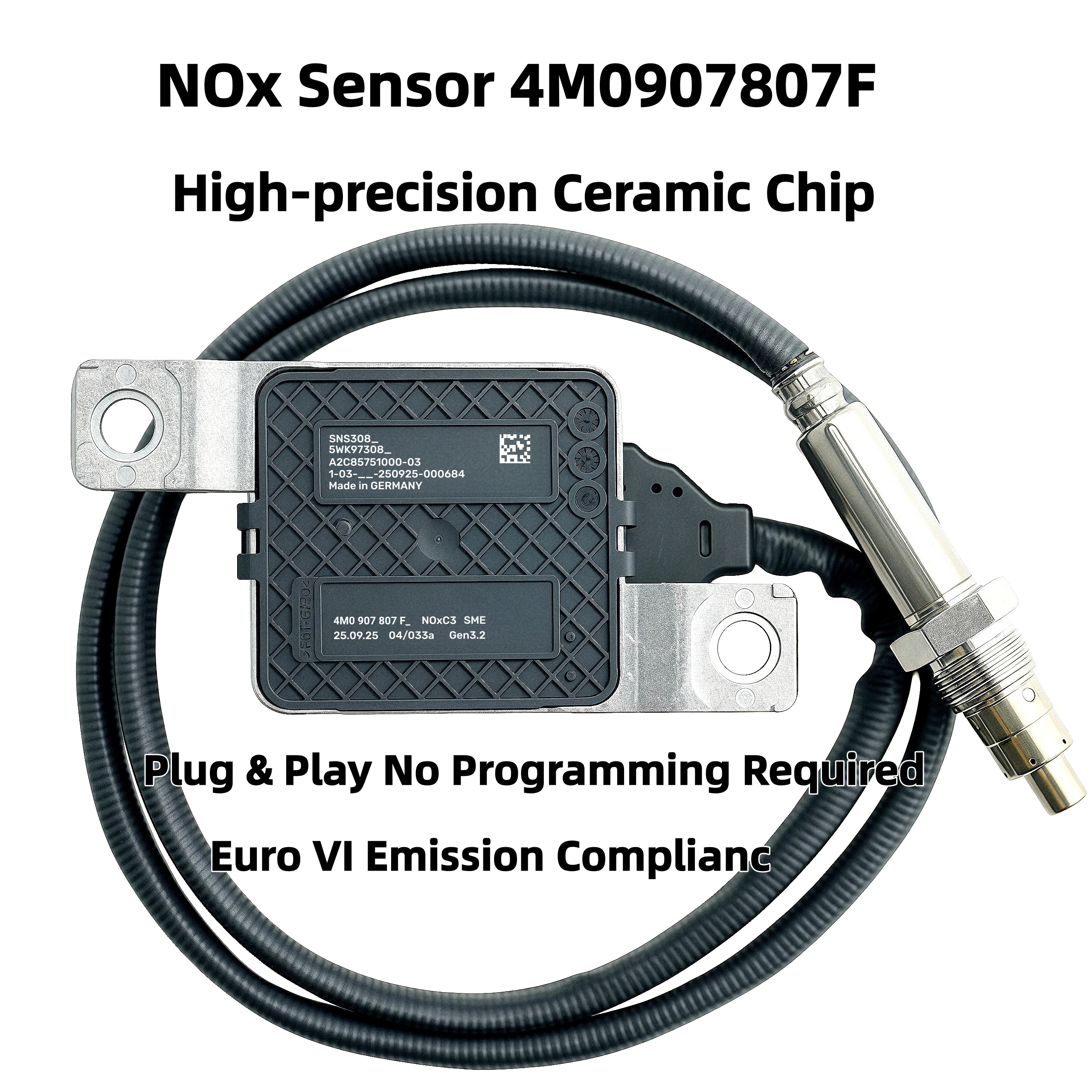 

4M0907807F 5WK97308 SNS308 A2C85751000-03 The brand-new NOx sensor For VW Audi Q5 Q7 2.0 3.0 TDI 12VEngine Euro VI