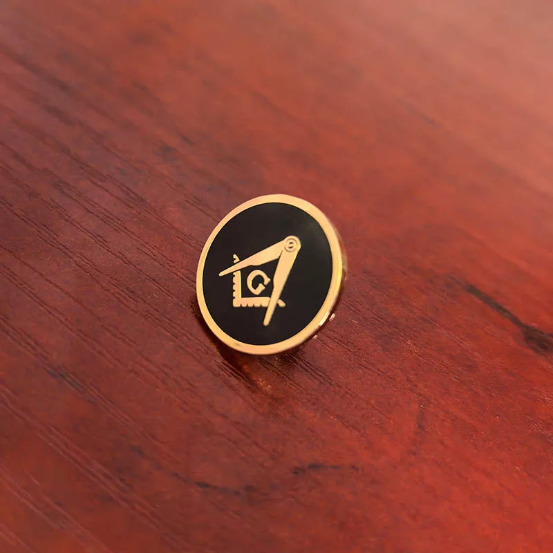 50pcs Black reemason Hard Enamel Lapel Pins Square Compass with G Brooch FMasonic Free Masons