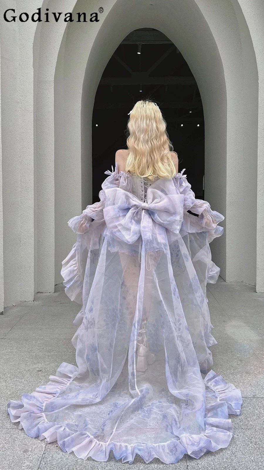 

Japanese Original Sweet Dreamy Lolita Purple Dress Light Luxury Coming-of-Age Ceremony Princess Style Cute Girl Puffy Dress