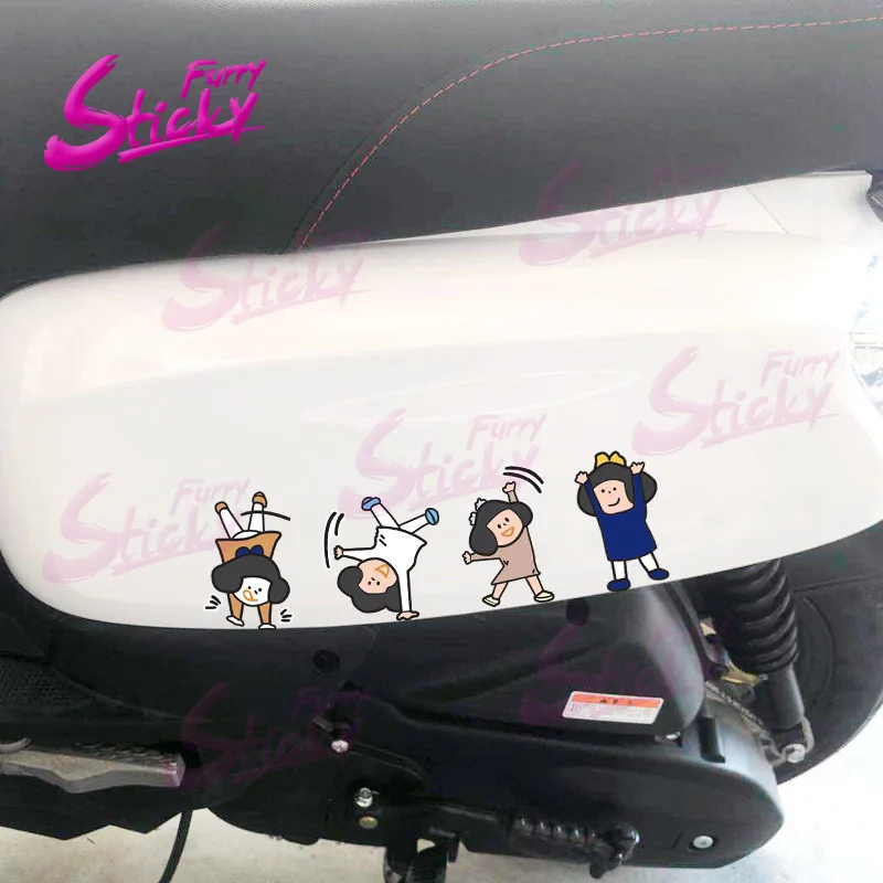 

Furry Sticky Girls Electric Bicycle Sticker Set Anime Car Sticker Decal Car Accessories For Helmet Trunk Laptop Stickers