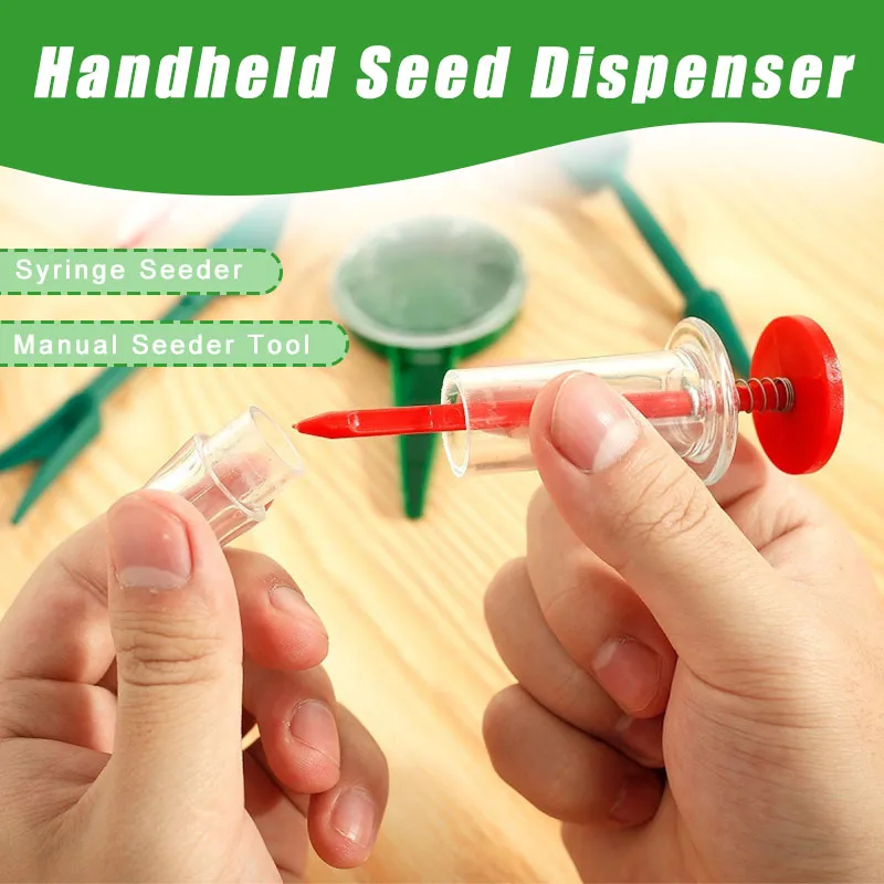 1/2/3pcs Handheld Seed Dispenser Syringe Seeder Mini Seed Sowing Tool for Garden Planting Flower Pot Garden Bed Essential