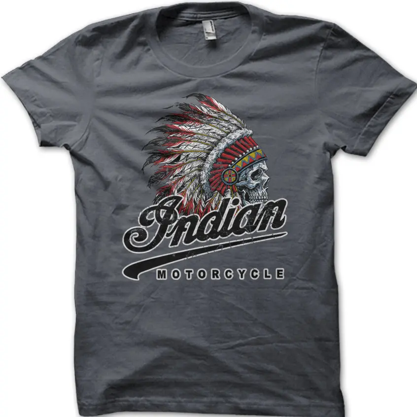 Indian Motorcycle Slogan Women T-shirt Vintage Cartoon Tribal Gesture Head Print Female Shirt New Fashion Holiday Casual Tee